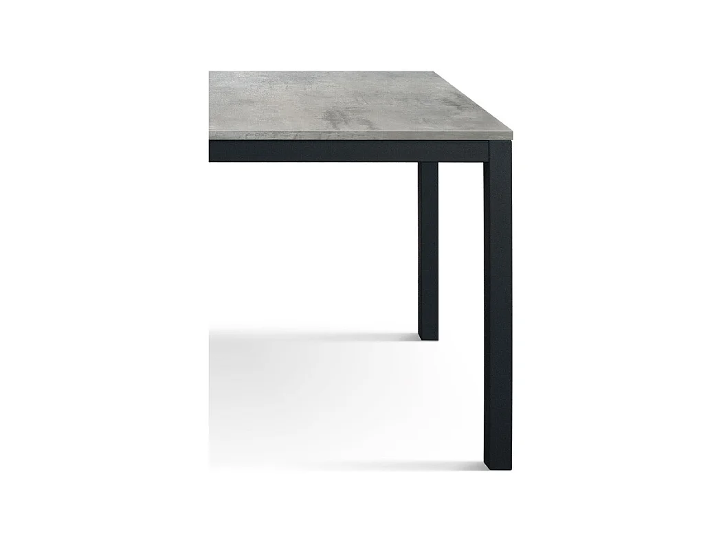 Table en bois gris, structure métallique anthracite 80x80 - RAVENNA