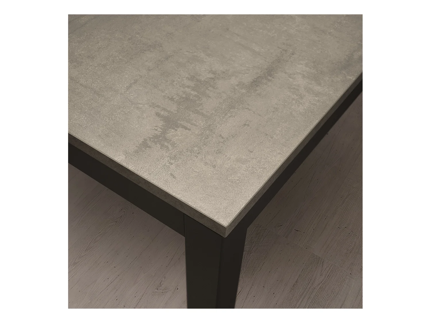 Table en bois gris, structure métallique anthracite 80x80 - RAVENNA