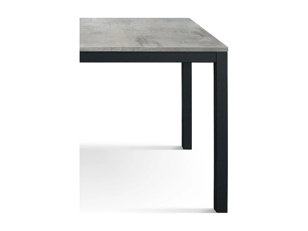 Tavolo legno finitura grigio, struttura in metallo antracite 80x80  - RAVENNA