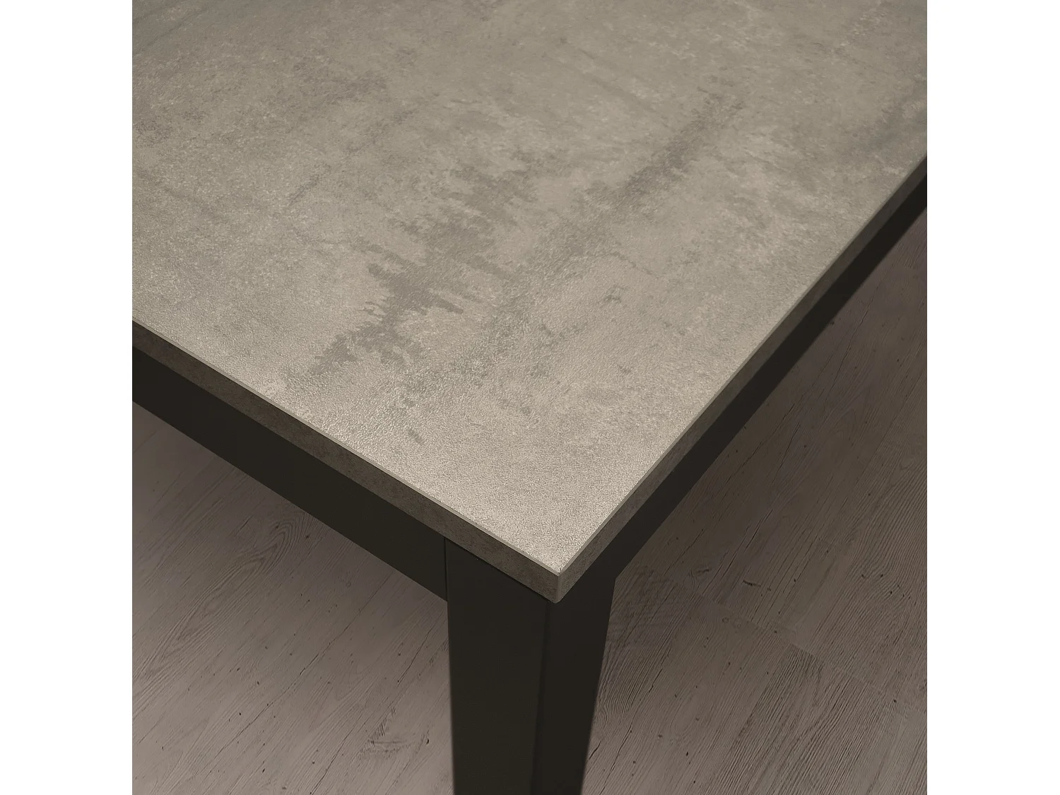 Tavolo legno finitura grigio, struttura in metallo antracite 80x80  - RAVENNA