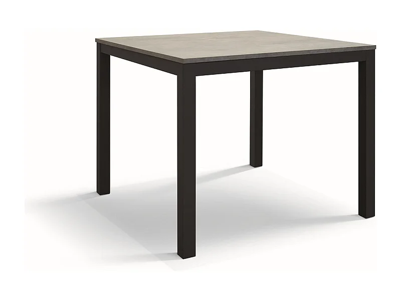 Table en bois gris, structure métallique anthracite 80x80 - RAVENNA