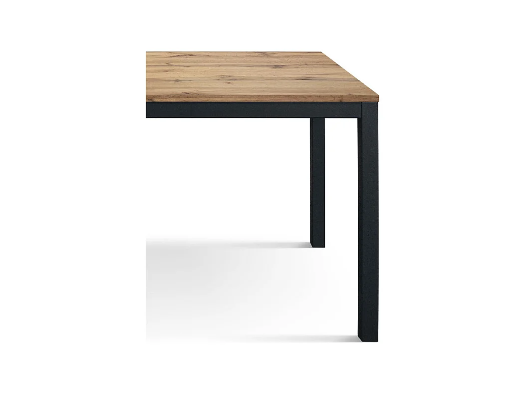Holztisch in Eiche, anthrazitfarbenes Metallgestell 80x80 - RAVENNA