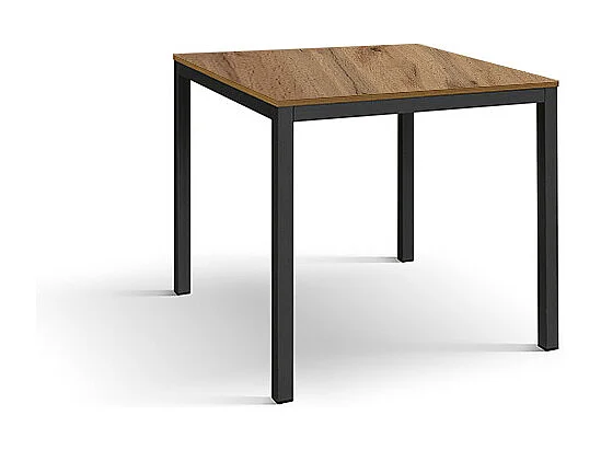 Houten tafel, antraciet metalen frame 80x80 - RAVENNA