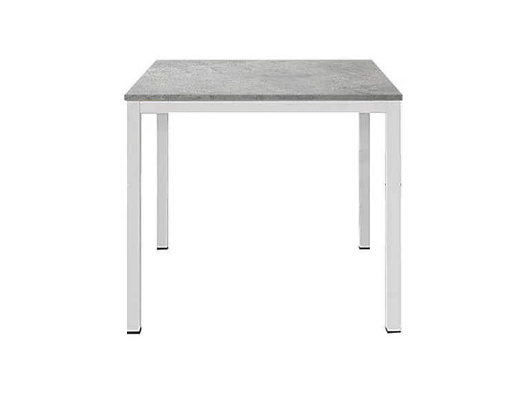 Table en bois finition grise, structure en métal blanc 80x80 - RAVENNA