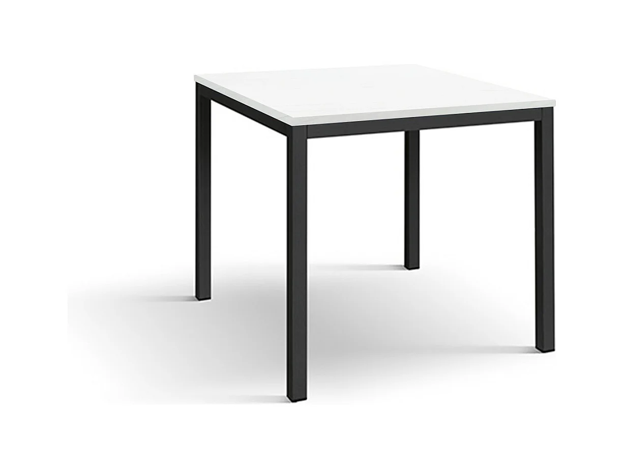 Table en bois blanc, structure en métal anthracite 80x80 - RAVENNA