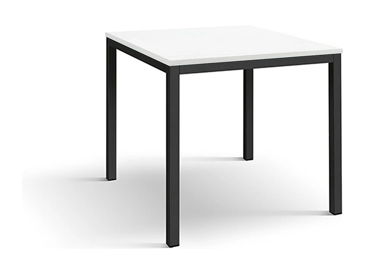 Table en bois blanc, structure en métal anthracite 80x80 - RAVENNA
