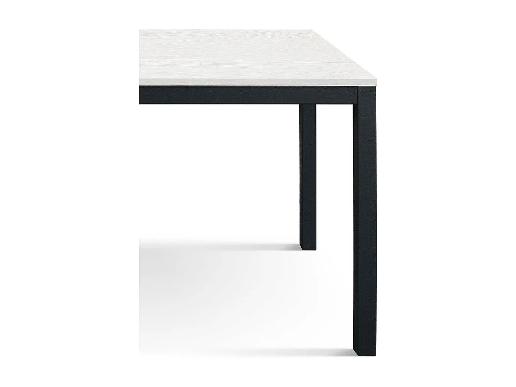 Table en bois blanc, structure en métal anthracite 80x80 - RAVENNA