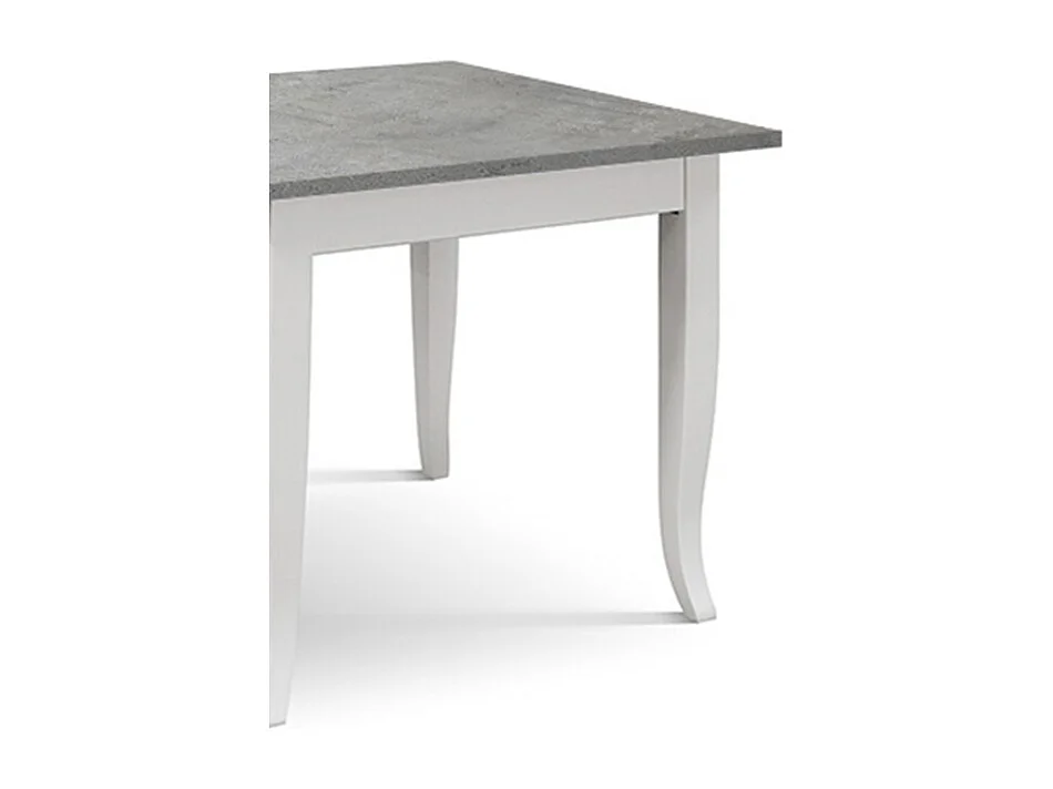 Grijze houten tafel, wit houten onderstel 80x80 - RIMINI