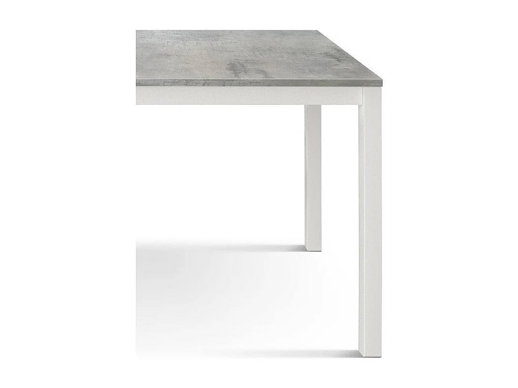 Table en bois finition grise, structure en métal blanc 110x68 - RAVENNA
