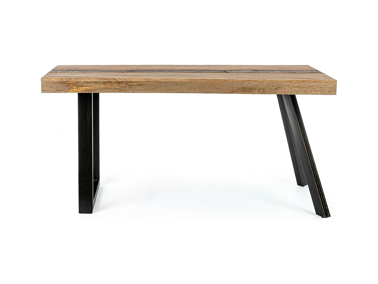 Table en bois de manguier et pieds en acier noir, 160×90 cm - MANCHESTER