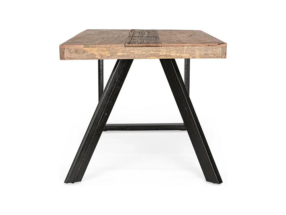 Table en bois de manguier et pieds en acier noir, 160×90 cm - MANCHESTER
