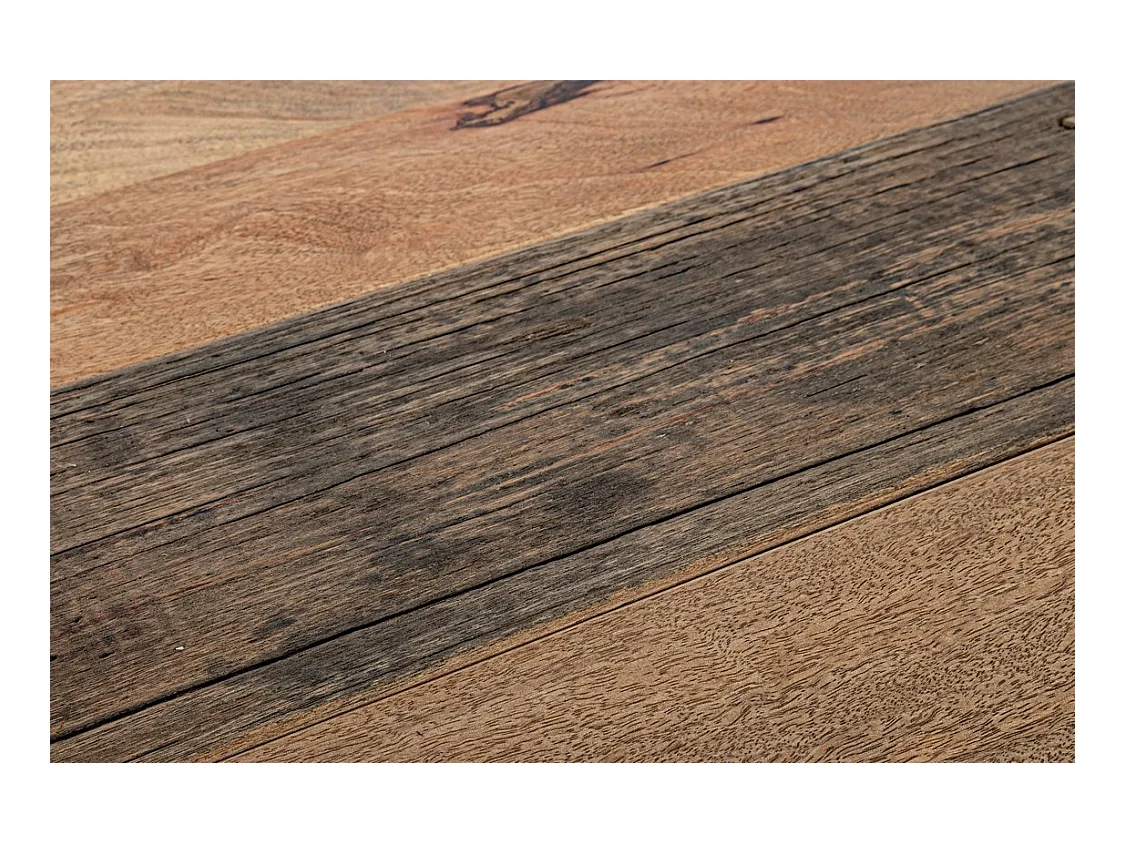 Table en bois de manguier et pieds en acier noir, 160×90 cm - MANCHESTER