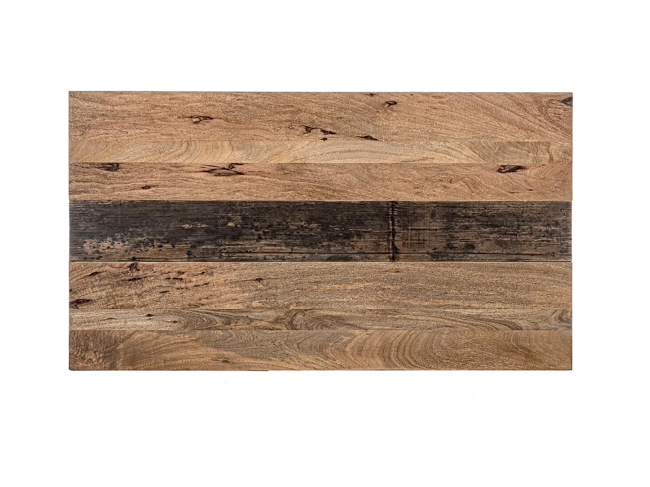 Table en bois de manguier et pieds en acier noir, 160×90 cm - MANCHESTER