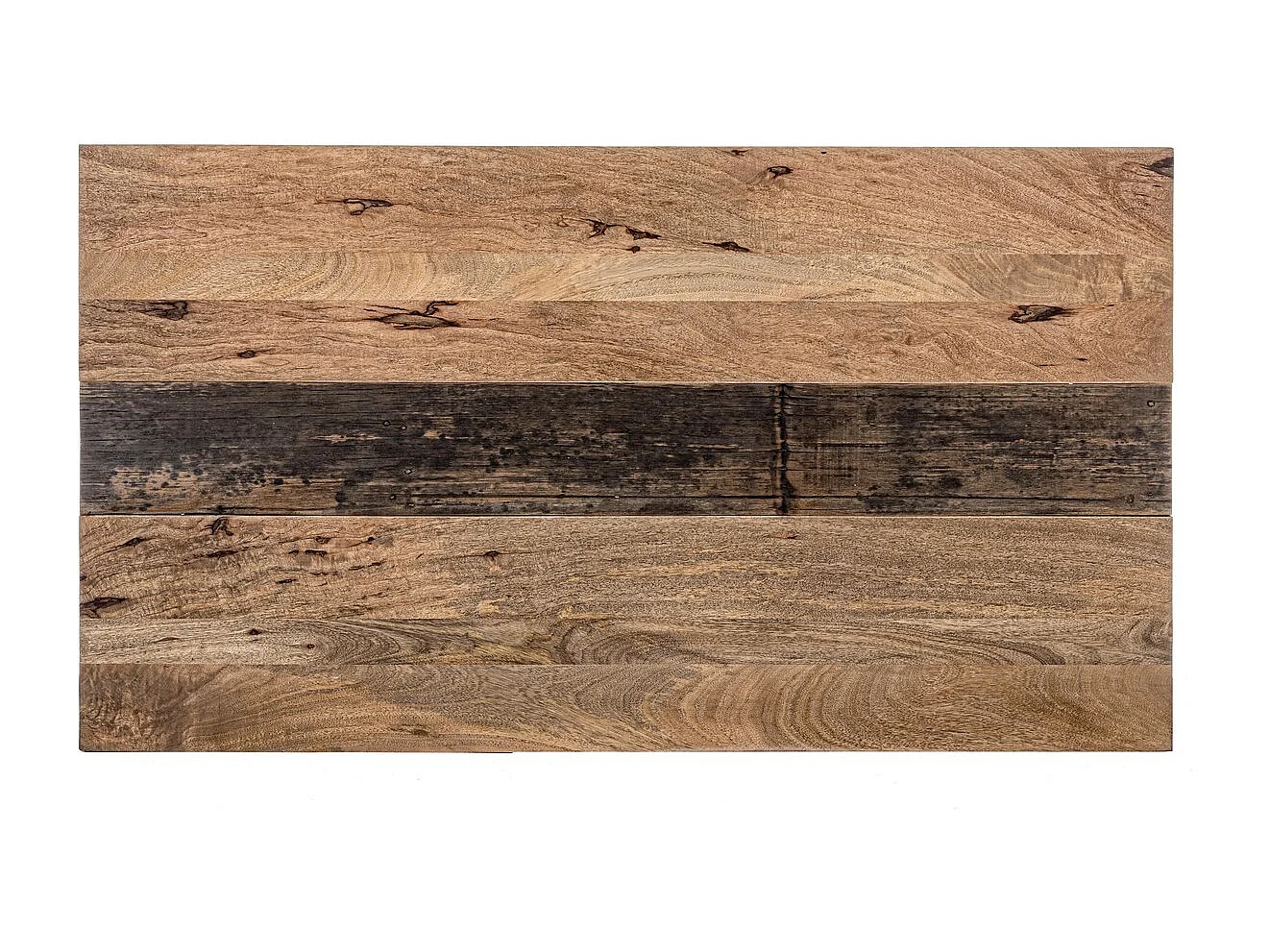 Stół wykonany z drewna mango i czarnych stalowych nóg, 160×90 cm - MANCHESTER