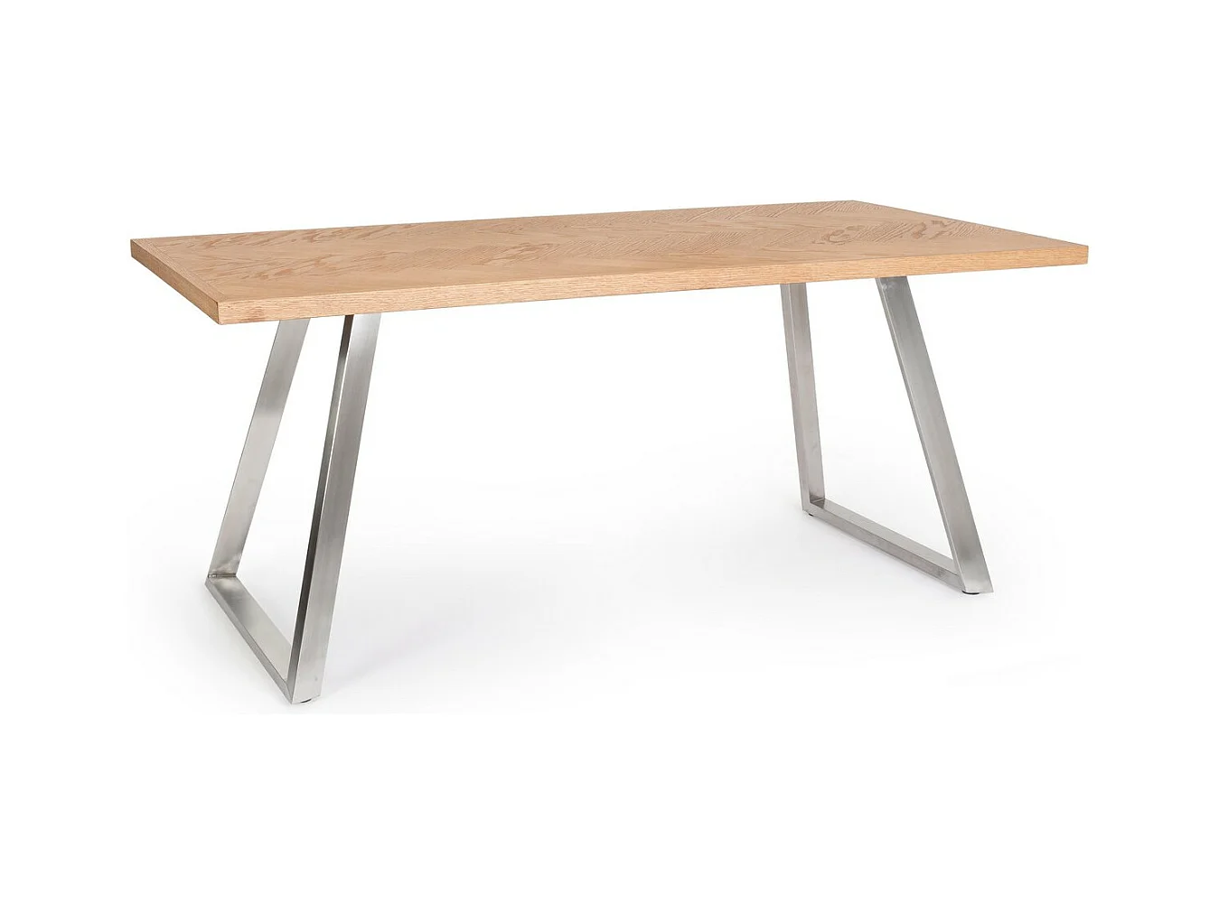 Table en bois naturel et pieds en acier 180 x 90 cm - DUKAT