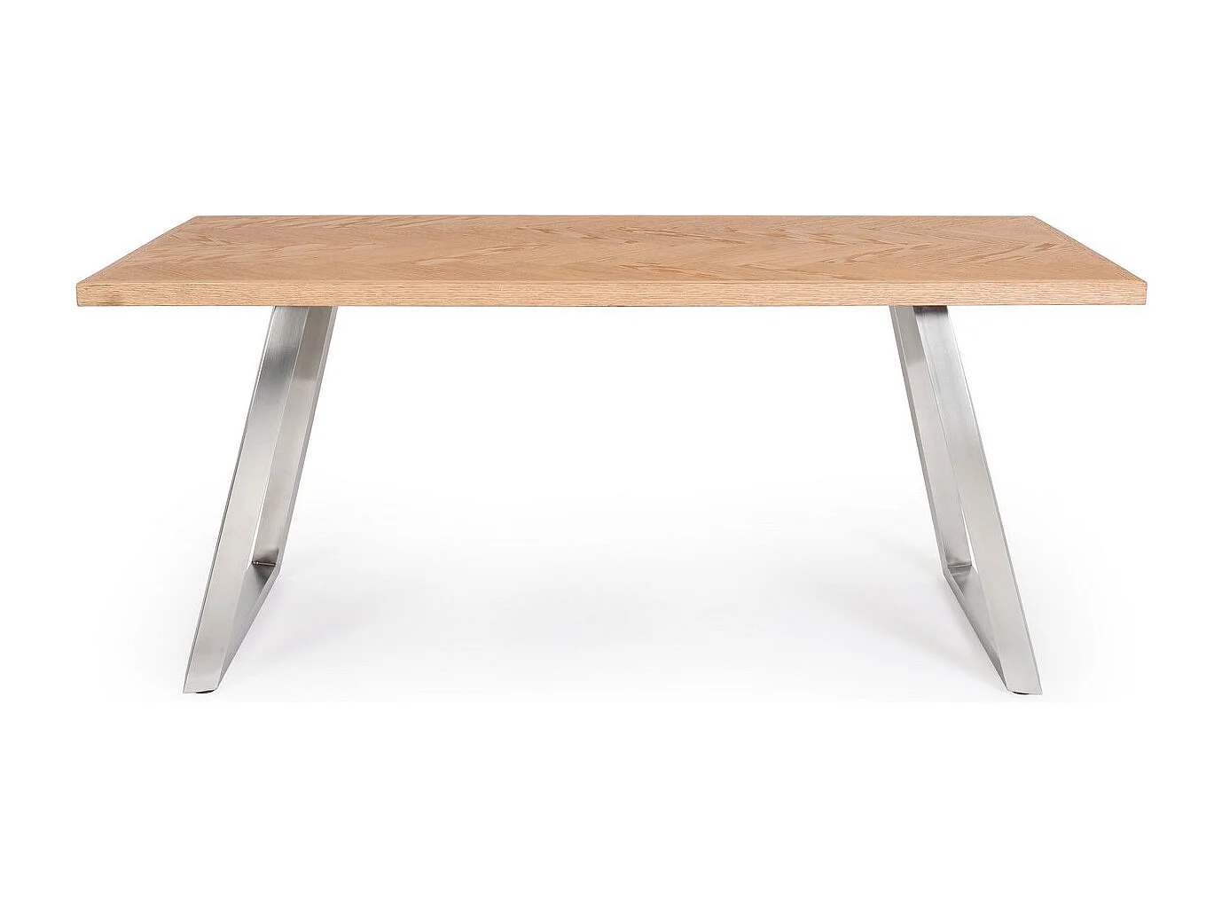 Table en bois naturel et pieds en acier 180 x 90 cm - DUKAT