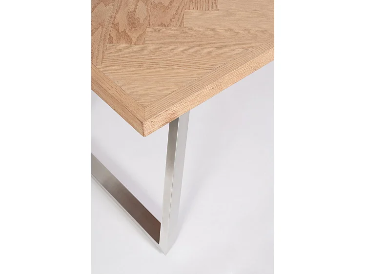 Table en bois naturel et pieds en acier 180 x 90 cm - DUKAT
