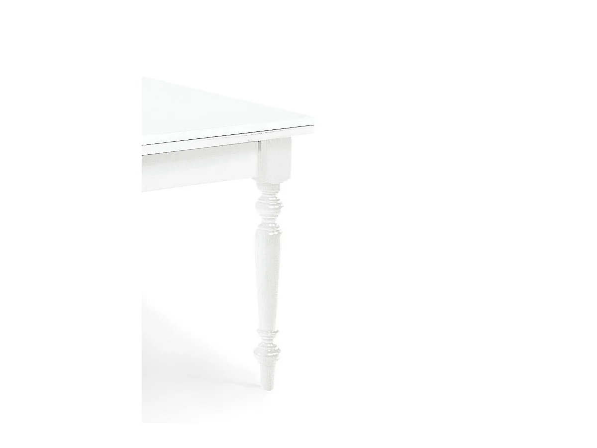 Ausziehbarer weißer Holztisch 140x80 - 220x80 cm - ARDENZA