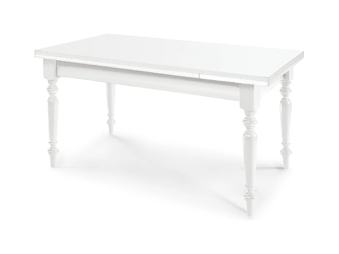 Table à rallonge en bois blanc 140x80 - 220x80 cm - ARDENZA