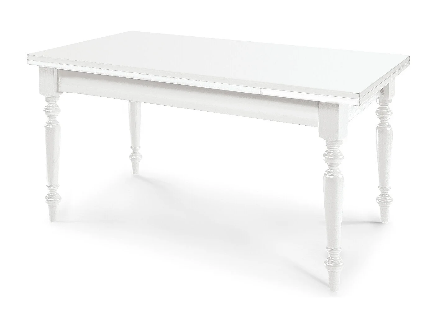 Table à rallonge en bois blanc 140x80 - 220x80 cm - ARDENZA