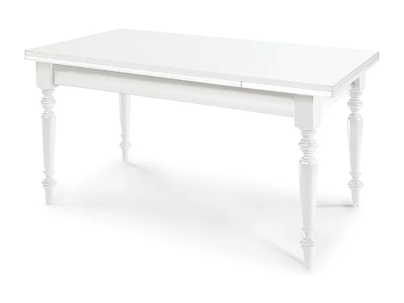 Table à rallonge en bois blanc 140x80 - 220x80 cm - ARDENZA