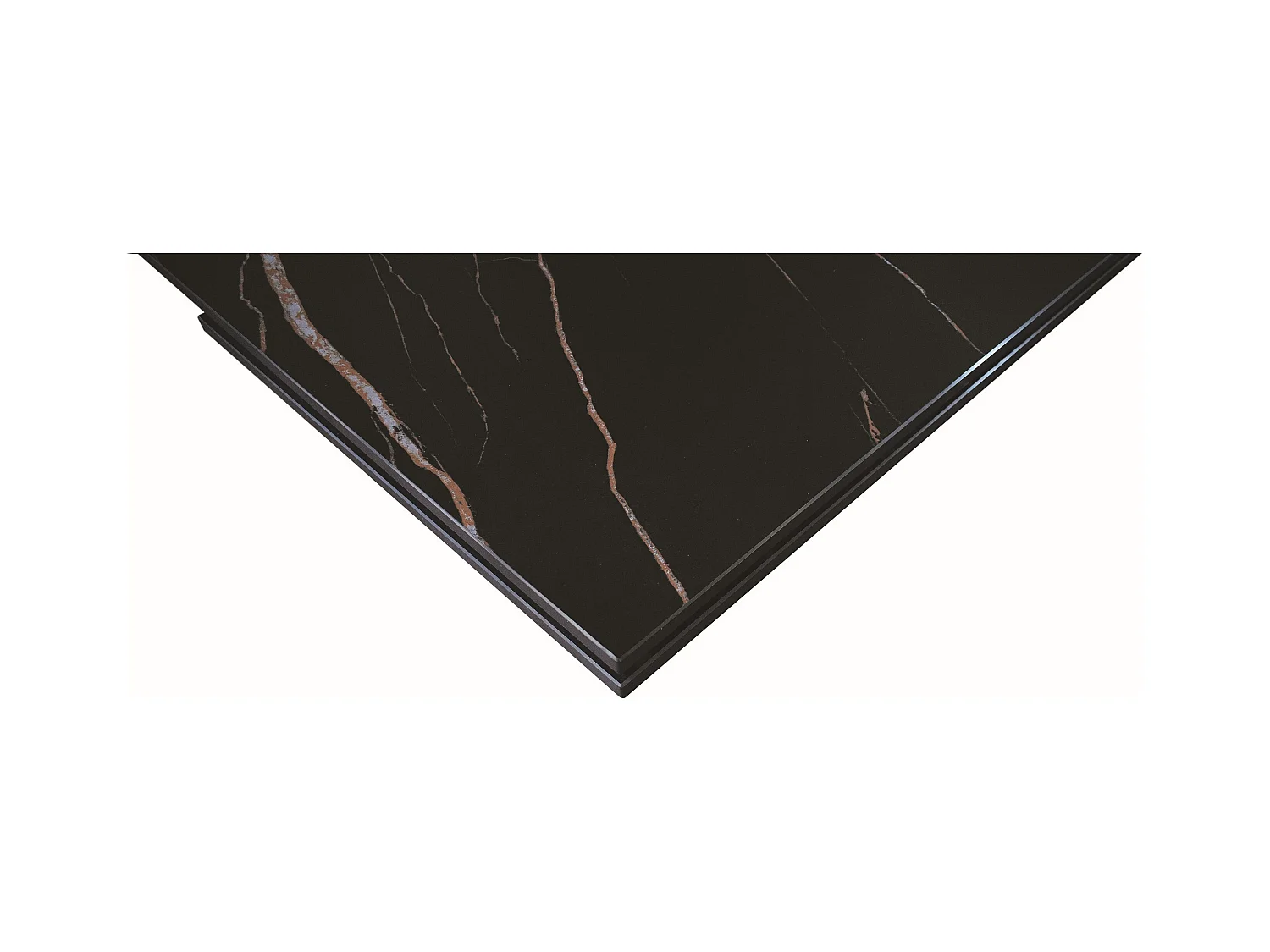 Gouden zwarte glaskeramiek tafel,brons metalen poten 180x90-260x90cm - FIGARI