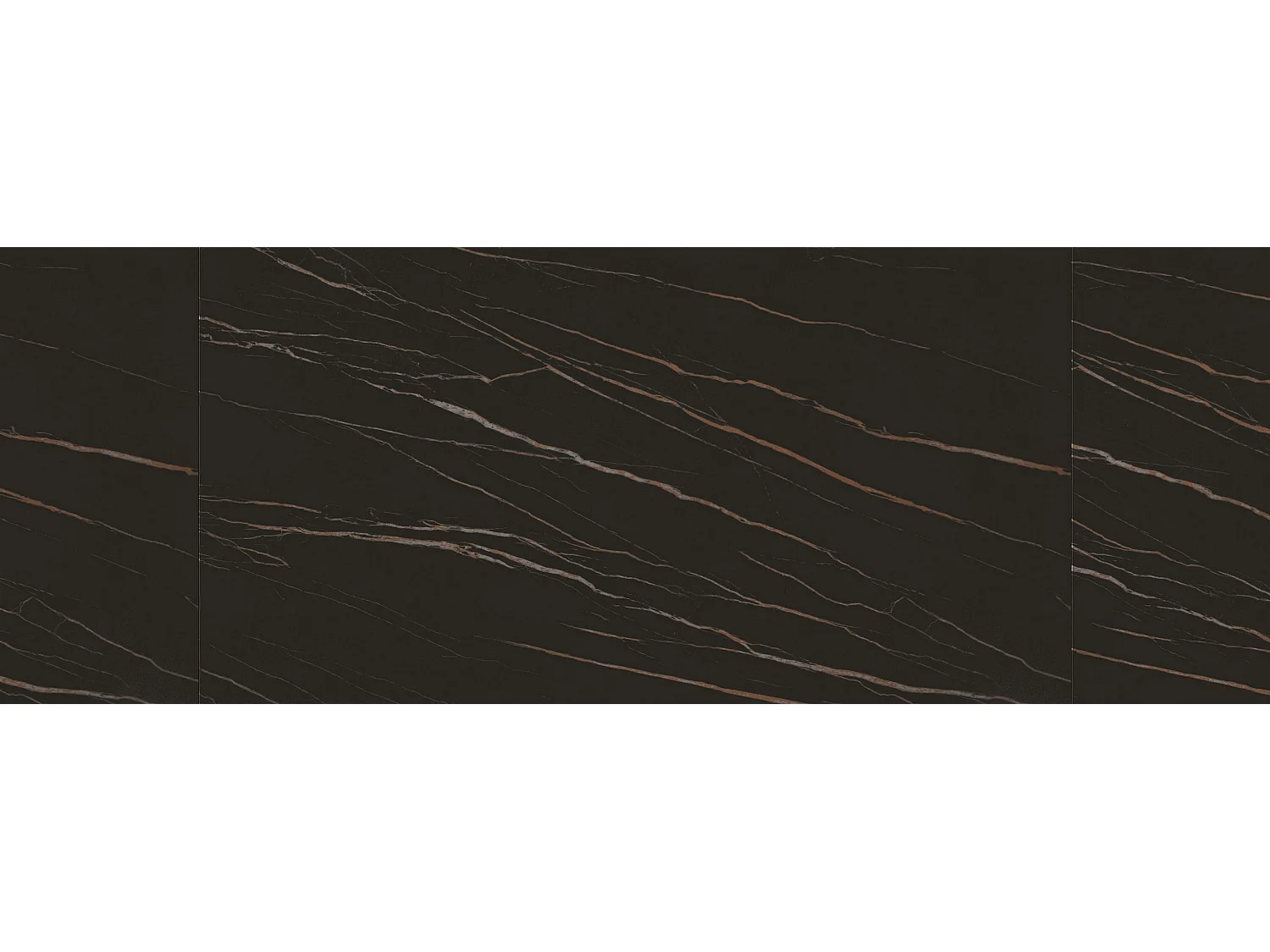 Table en vitrocéramique noire dorée, pieds en métal bronze 180x90-260x90cm - FIGARI