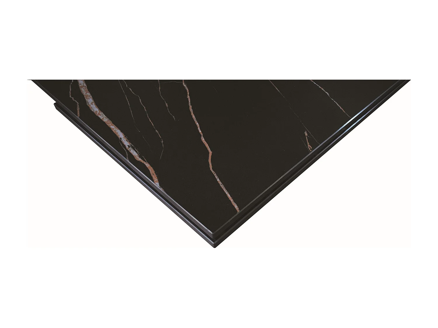 Table en vitrocéramique noire dorée, pieds en métal bronze 180x90-260x90cm - FIGARI