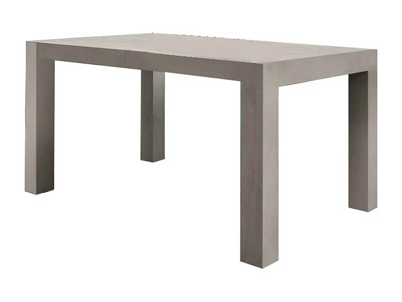 Table en bois, finition gris ciment, extensible 140x90 cm - MARZAMEMI