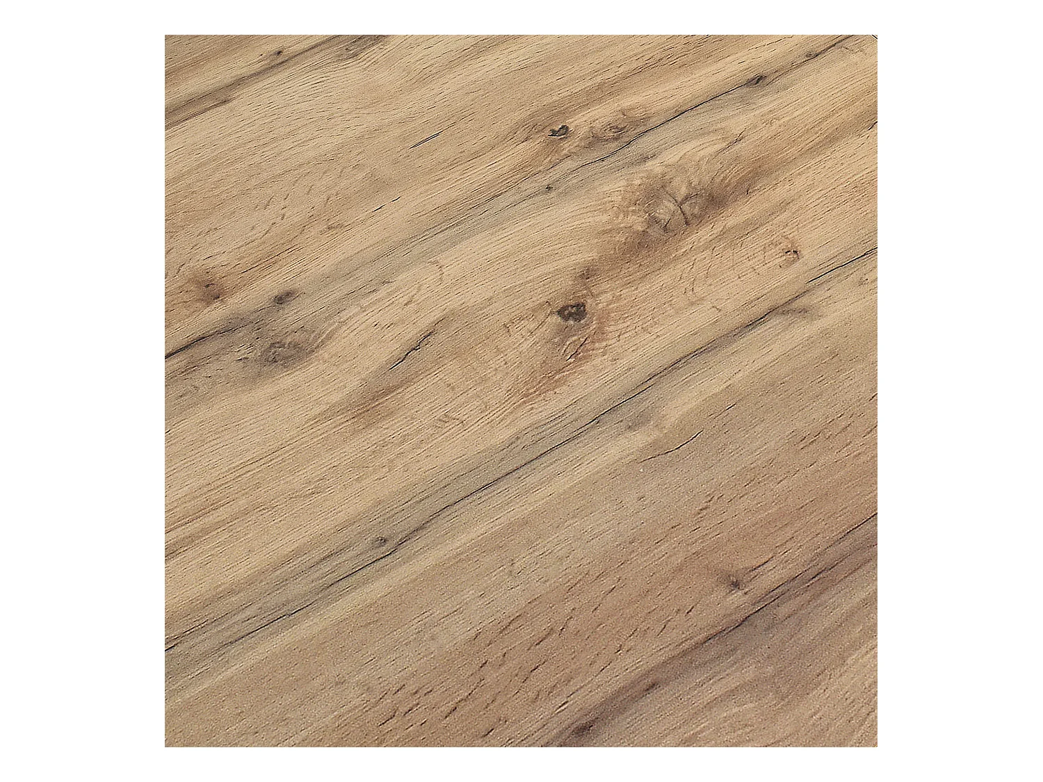 Table en bois, effet chêne, base blanche, ext.160x90-210x90cm - TROPEA