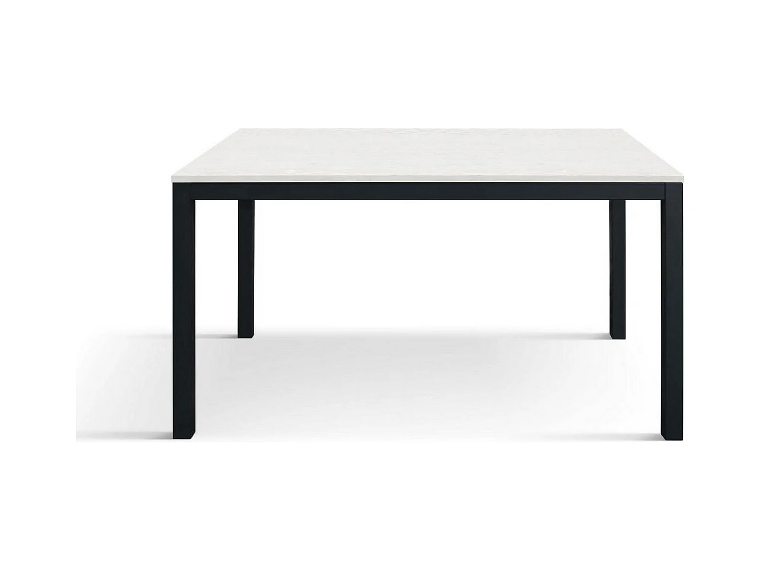 Table en bois, frêne blanc, base anthracite, ext.140x80-190x80cm - TROPEA