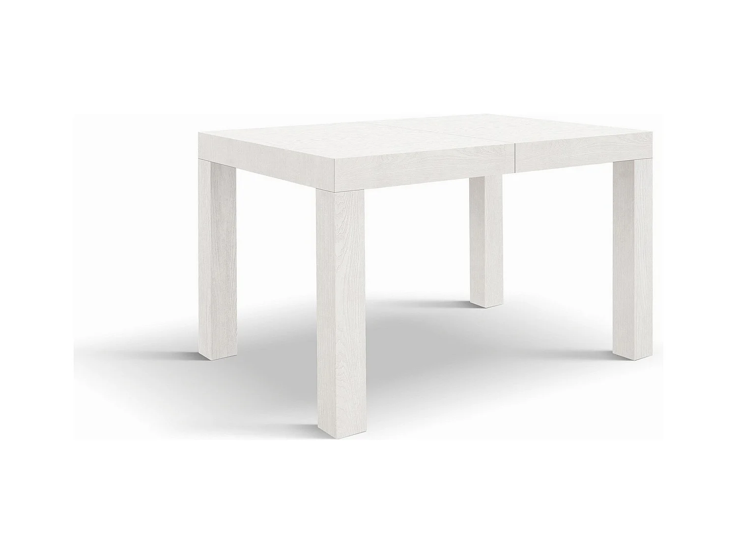 Table en bois, frêne blanc, ext.120x80-200x80cm - BAROLO