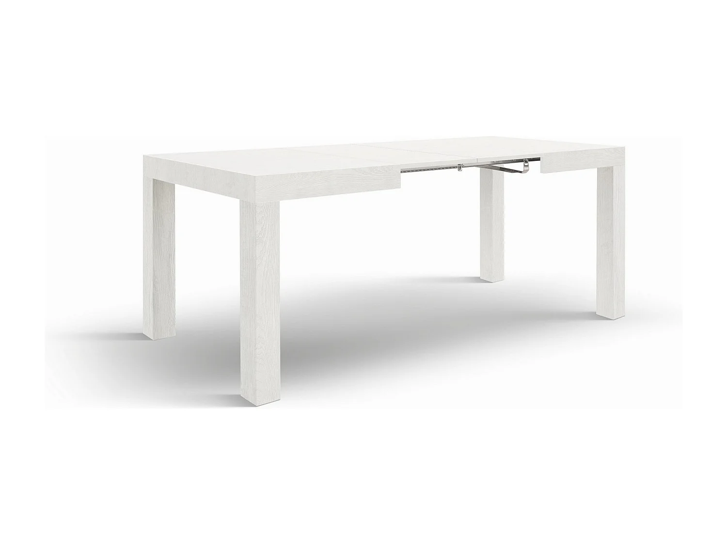 Table en bois, frêne blanc, ext.120x80-200x80cm - BAROLO