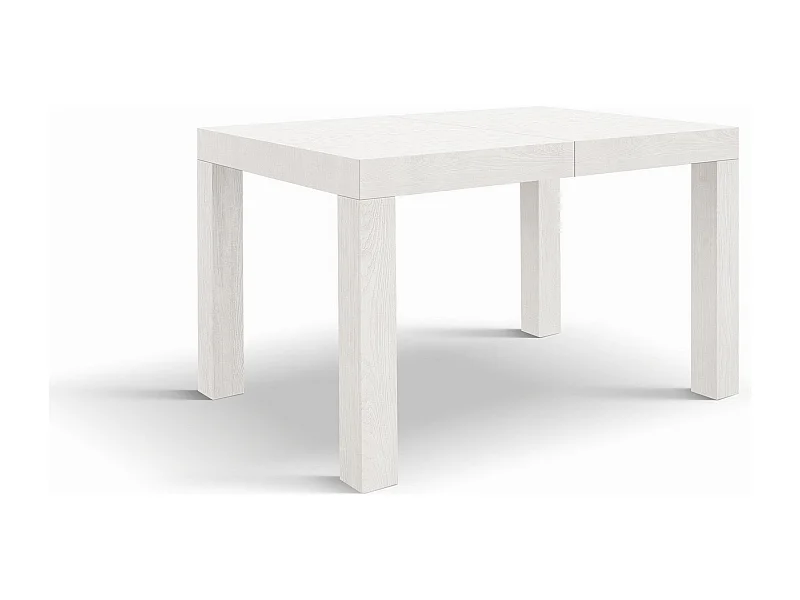 Table en bois, frêne blanc, ext.120x80-200x80cm - BAROLO