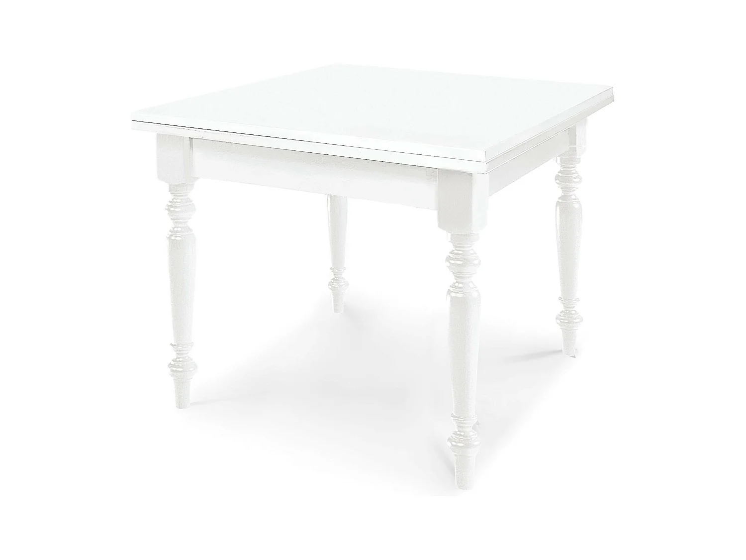 Table à rallonge pliante blanche 100×100 - 200×100 cm - ARDENZA