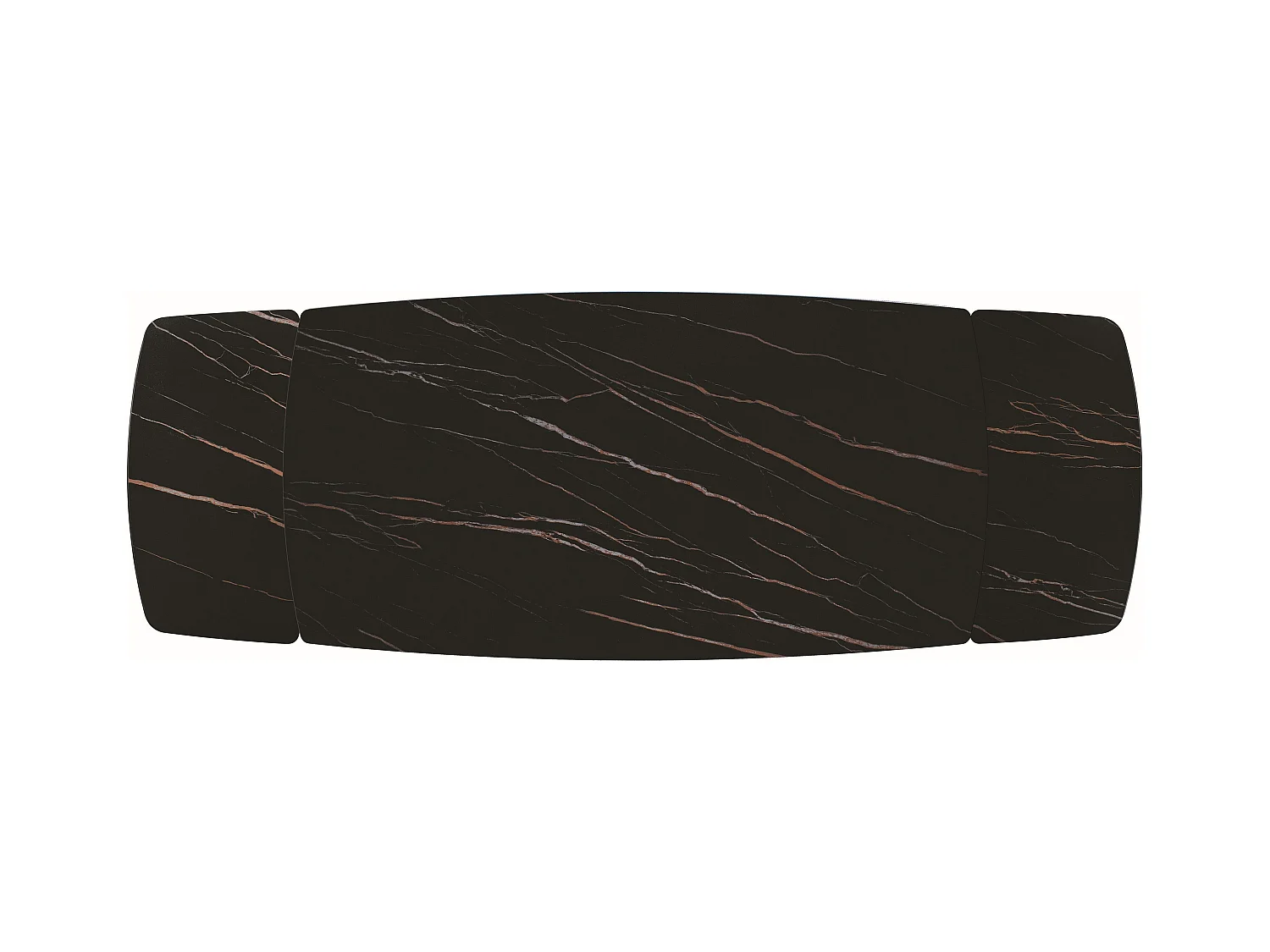 Table vitrocéramique noir doré, pieds métal bronze 160x90-240x90cm - FIGARI