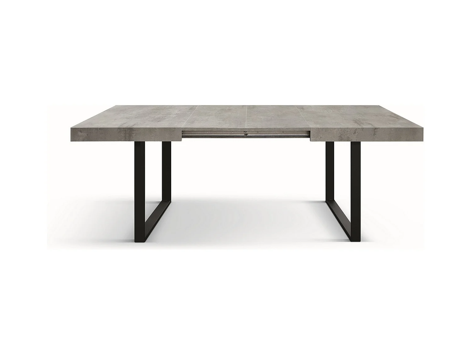 Mesa de madera,gris hormigón,base antracita,longitud 160×90-240×90cm - CINQUALE