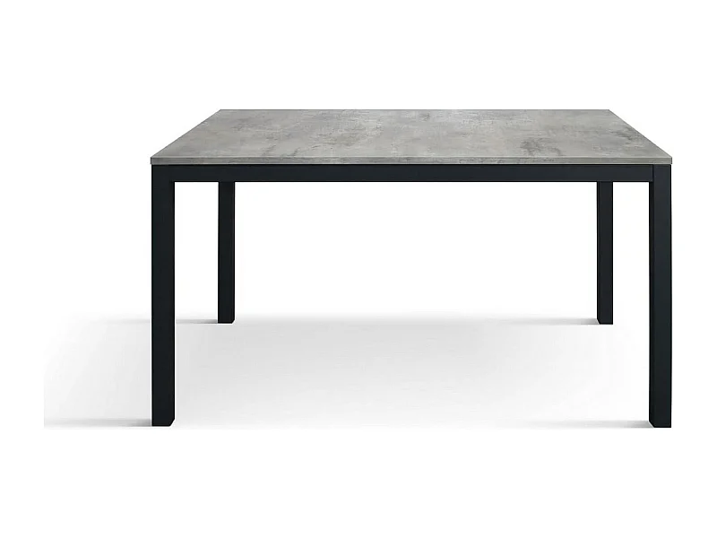 Table en bois, gris ciment, base anthracite, 140x80-190x80cm - TROPEA