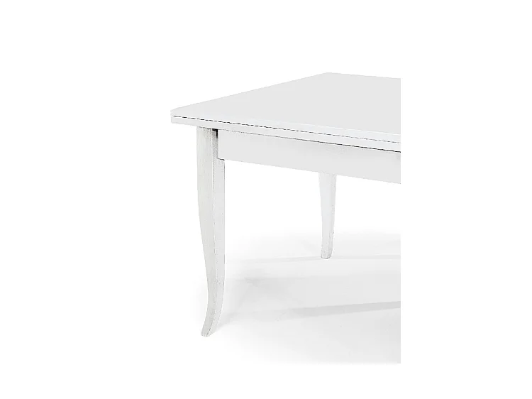 Mesa extensible plegable de madera blanca 100x100 - 200x100 cm - SANTA CROCE