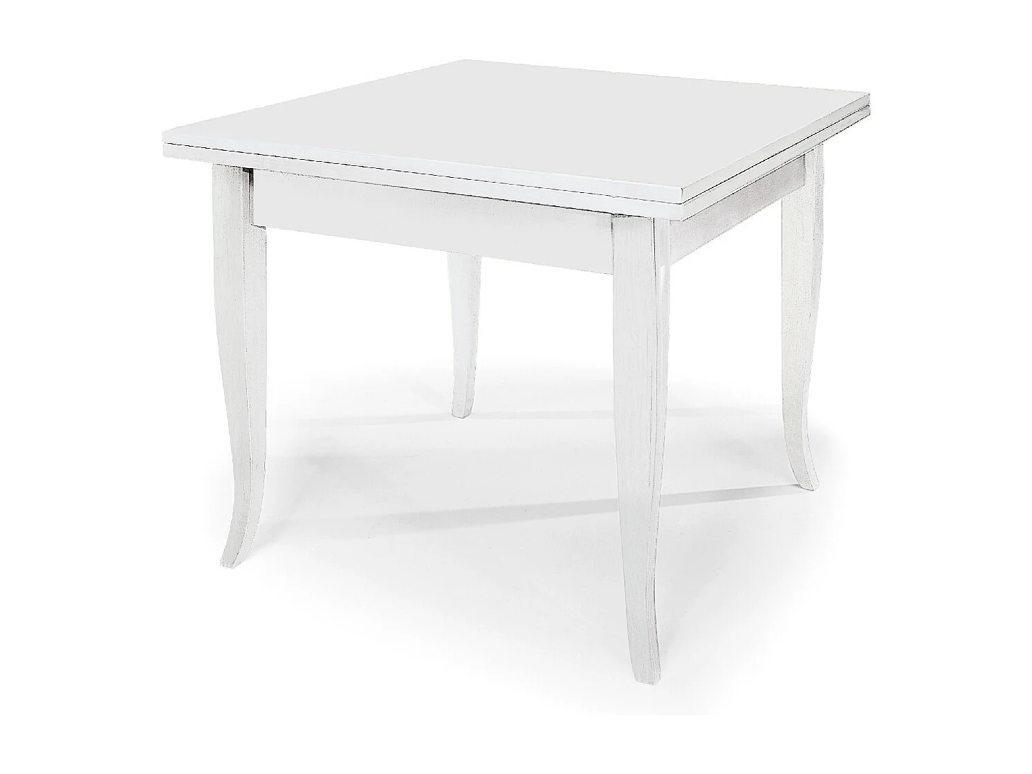 Table à rallonge pliante en bois blanc 100x100 - 200x100 cm - SANTA CROCE