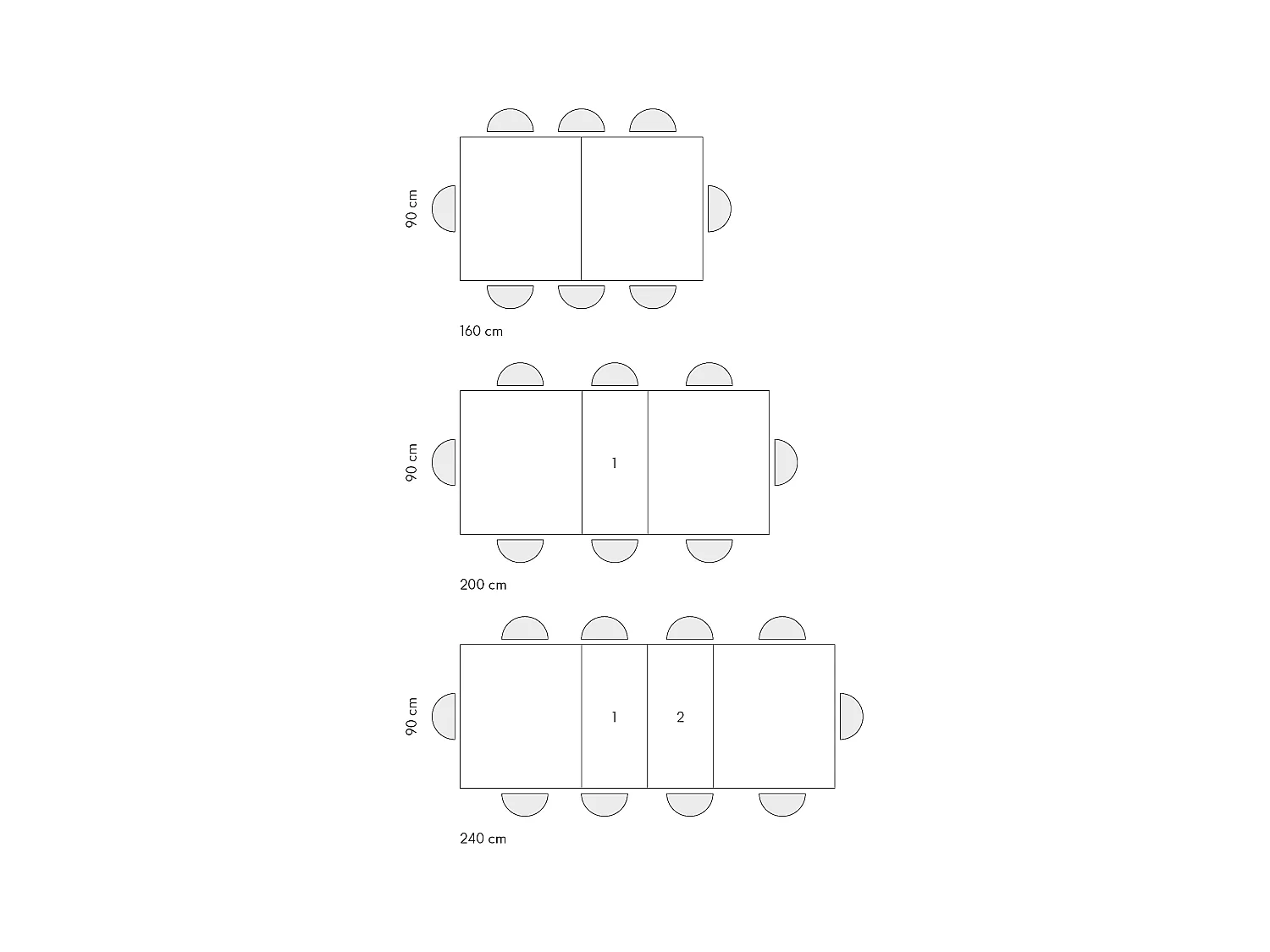 Tavolo legno, finitura bianco ,base X antracite, allungabile 160x90 - CAMAIORE