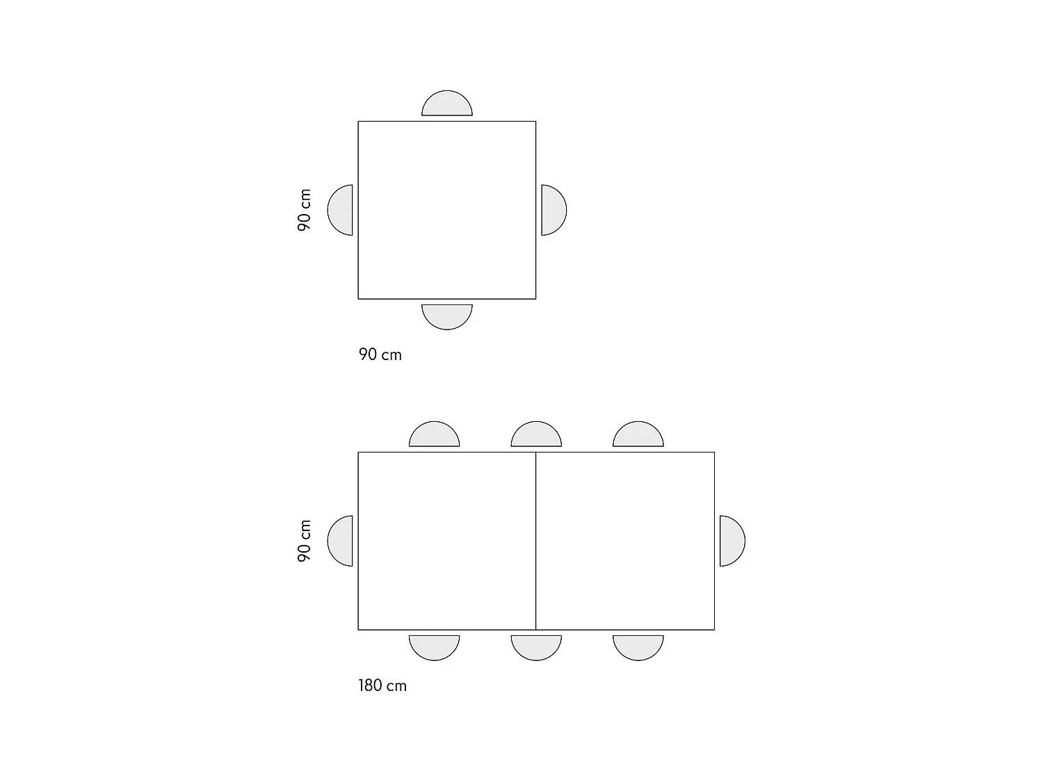 Holztisch in Eichenoptik mit weißen Beinen, 90x90-180x90cm - POSITANO