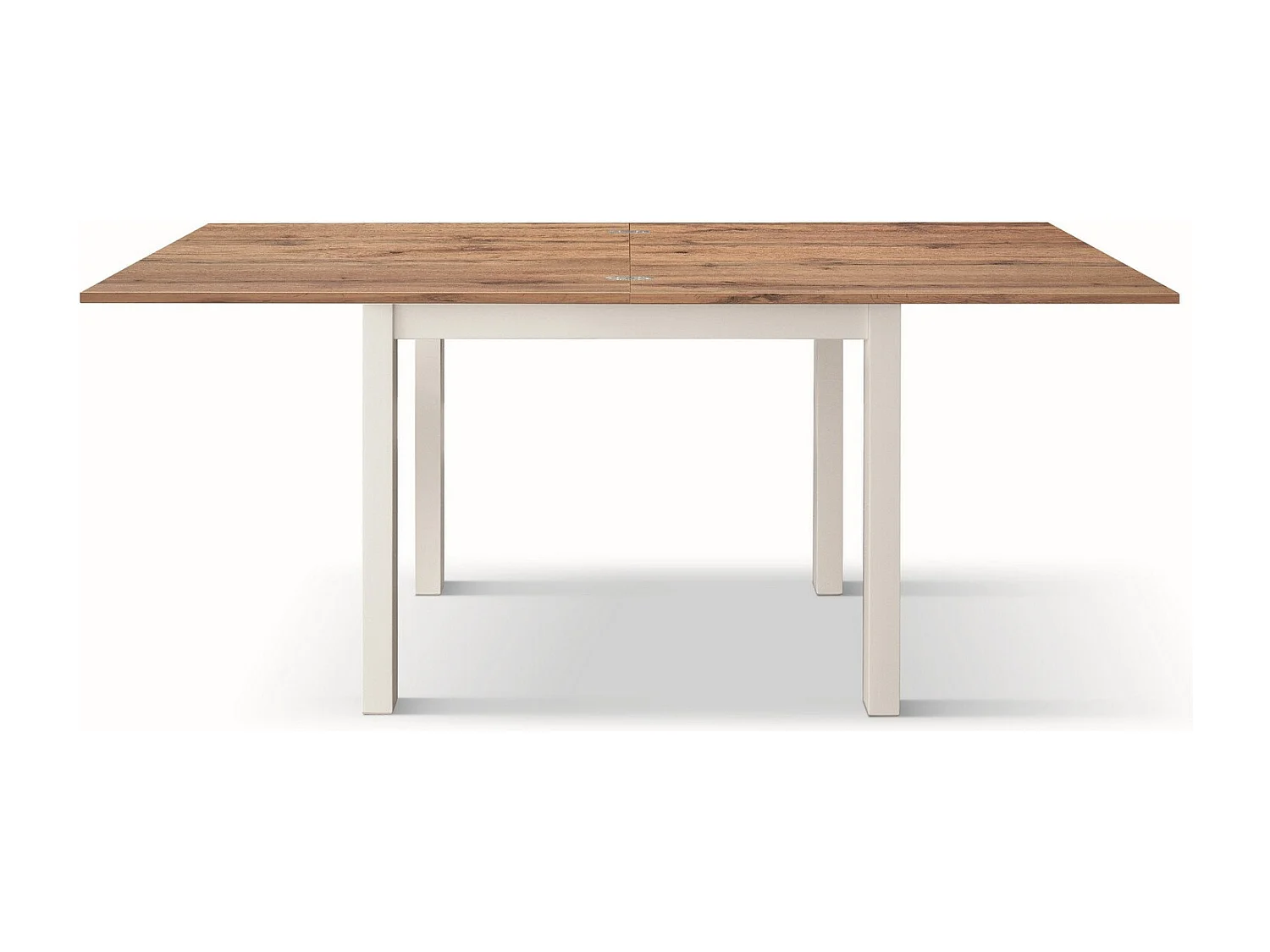 Holztisch in Eichenoptik mit weißen Beinen, 90x90-180x90cm - POSITANO