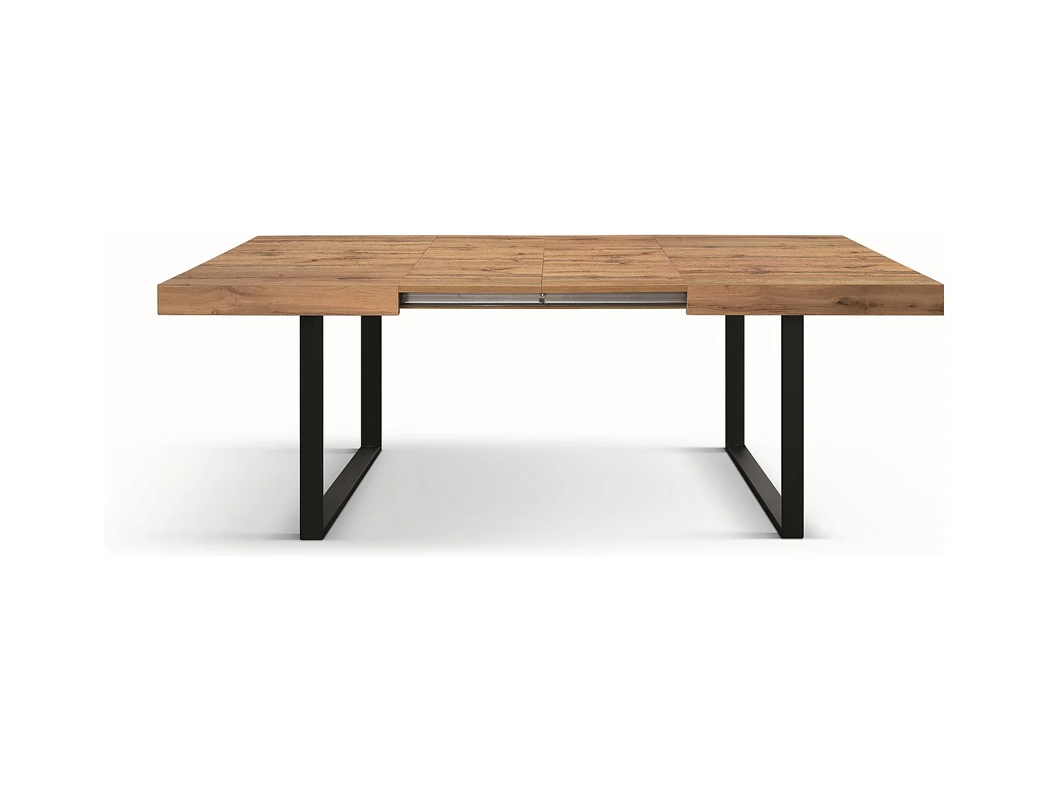 Holztisch in Eichenoptik, anthrazitfarbenes Gestell, 160×90-240×90cm - CINQUALE