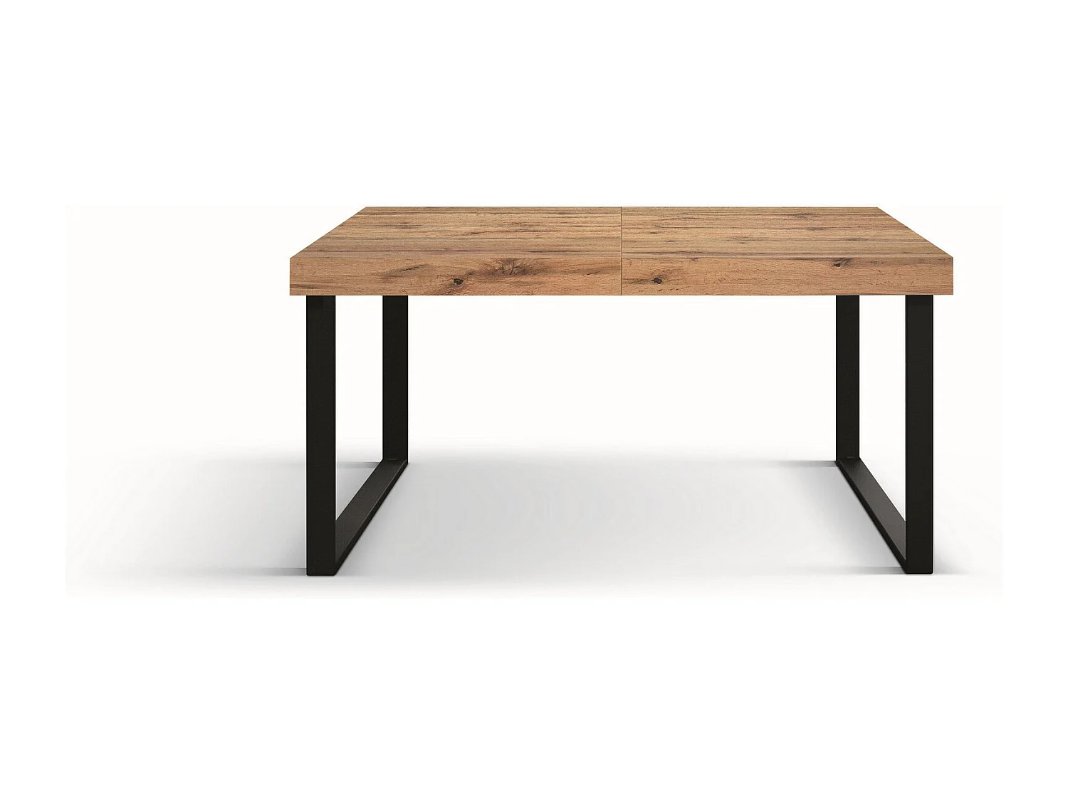 Table en bois effet chêne, base anthracite, ext.160×90-240×90cm - CINQUALE