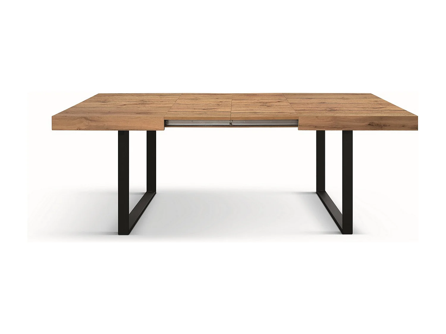 Table en bois effet chêne, base anthracite, ext.160×90-240×90cm - CINQUALE