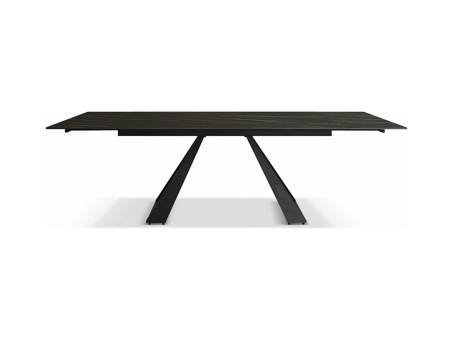 Mesa de vitrocerâmica preta, pernas de metal antracite 160x90-240x90cm - AJACCIO