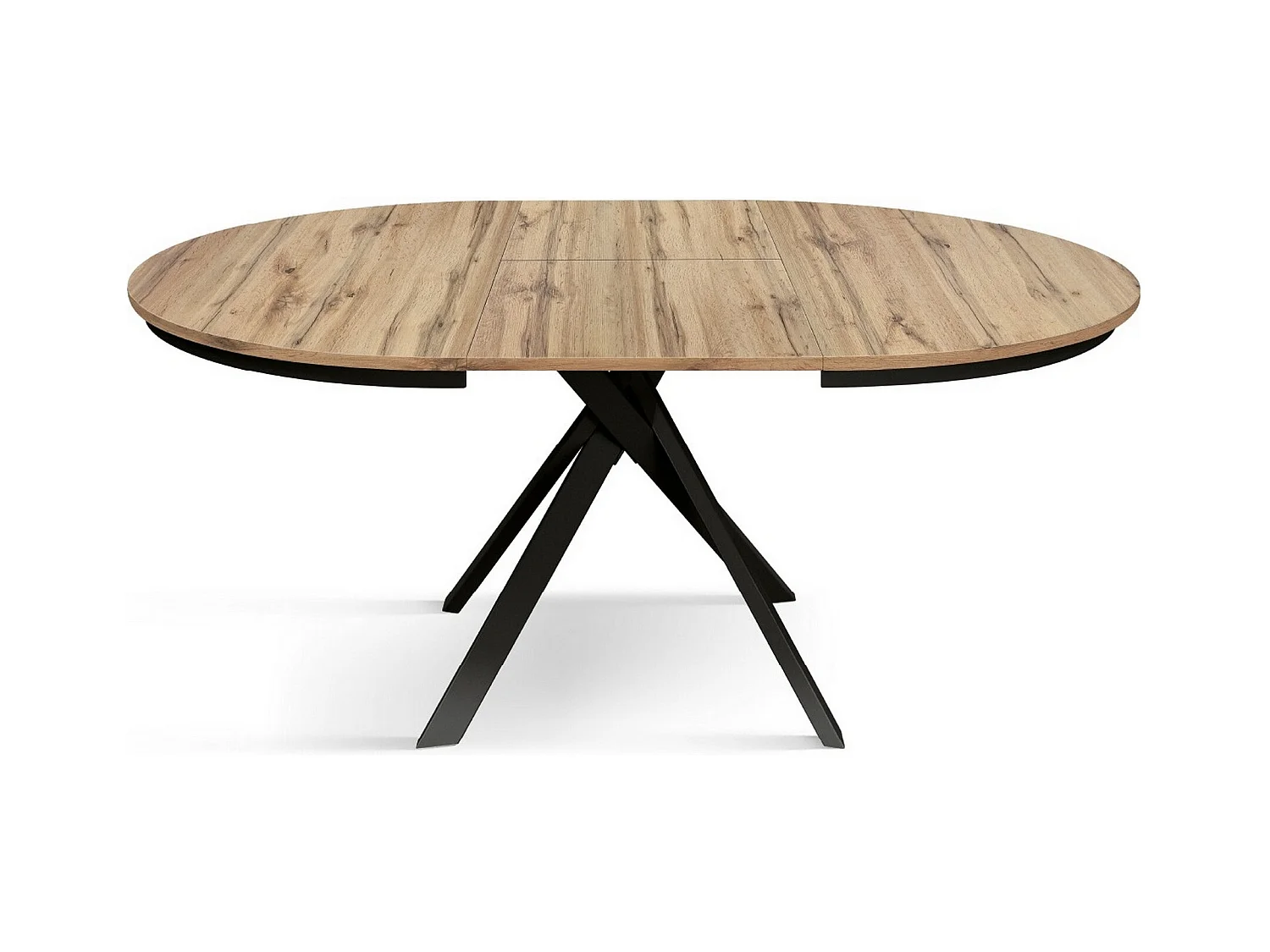 Rustikaler Eichentisch, anthrazitfarbene Metallbeine 120-170cm - PANTELLERIA