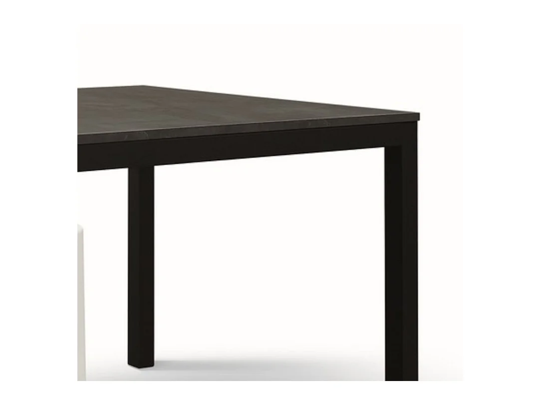 Stół drewniany, wykończenie ze stali i metalu w kolorze antracytowym, rozkładany 160x90 - TROPEA