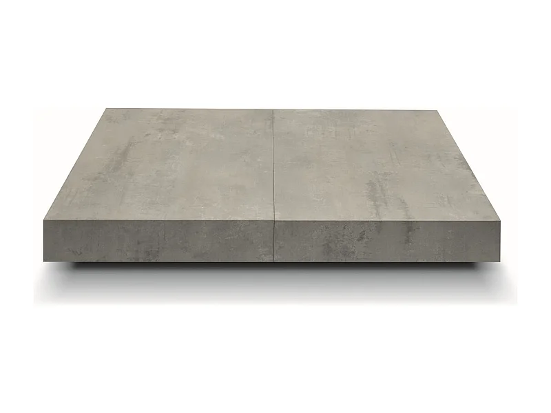 Table basse en bois, finition grise, base noire, convertible 120x80 - CAMOGLI